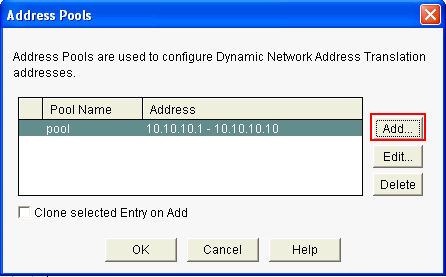 Address Pools Configure Dynamic NAT