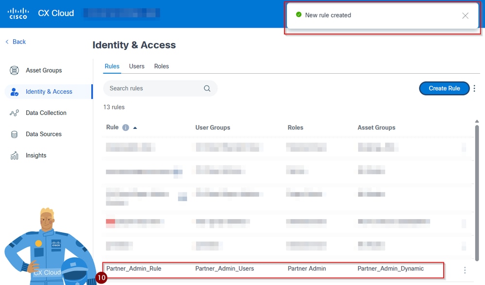 Rule Showing under Identity & Access