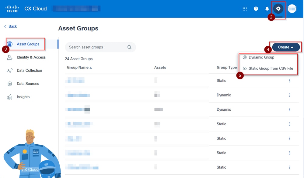 Steps to Create an Asset Group in CXCloud