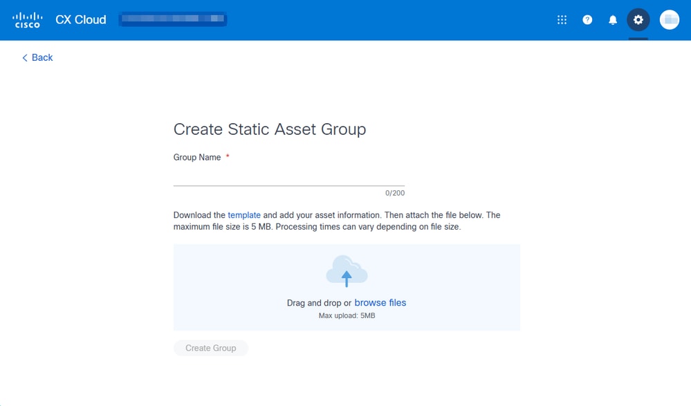 Create Static Asset Group