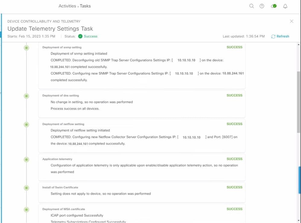 Success Telemetry Provisioning Task