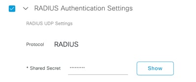 RADIUS Authentication Settings