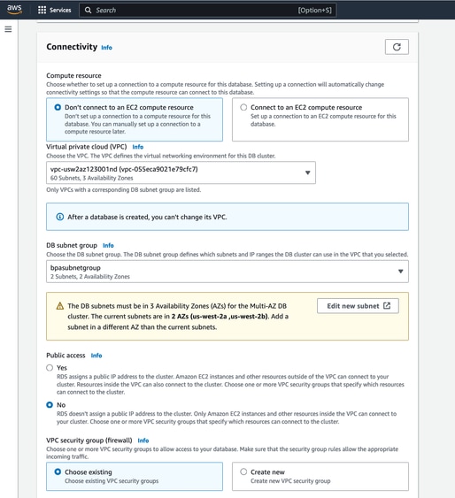 Availability  Durability and Connectivity Settings