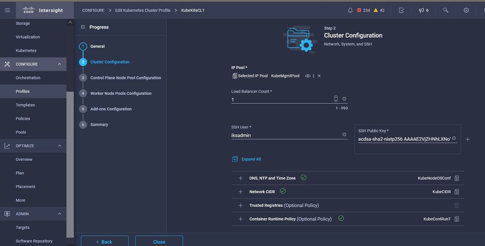 Profile Configuration with Policies Assigned