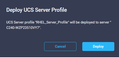 Deploy UCS Server Profile