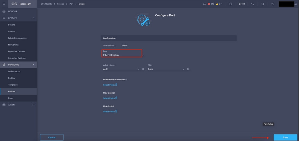 Configure Ports details