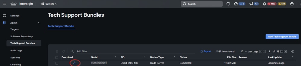 Faça o download do pacote de suporte técnico