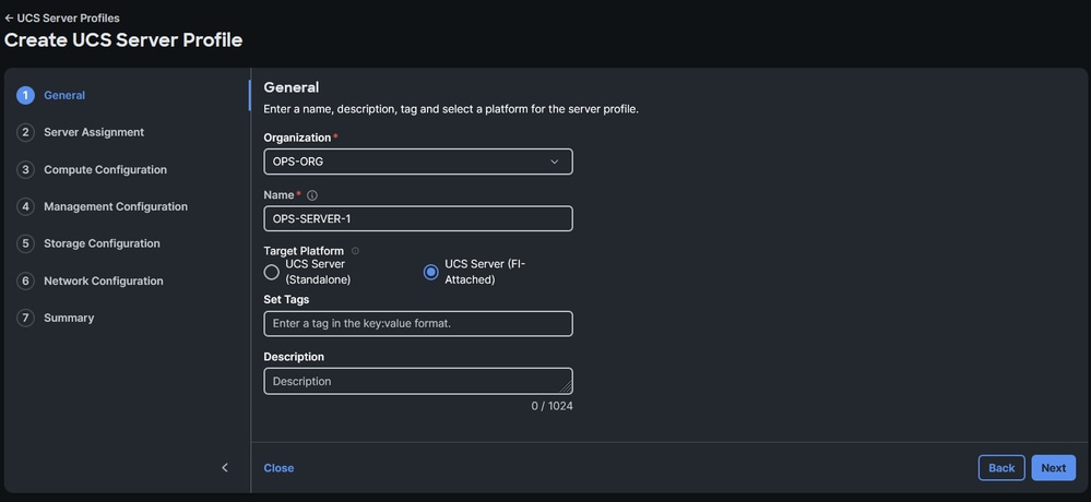 Verification with Server Profile 1
