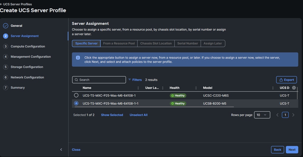 Verification with Server Profile 2