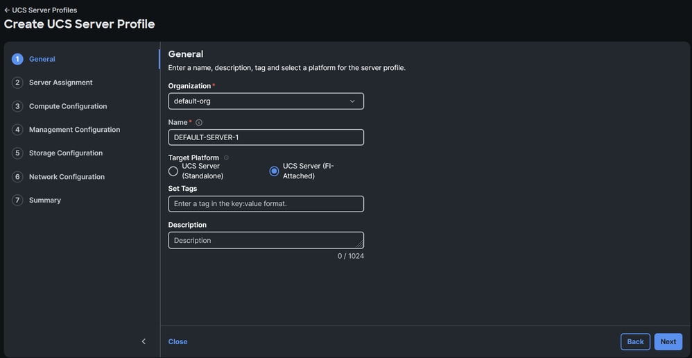 Server Profile is Created with Default Organization (default-ORG)