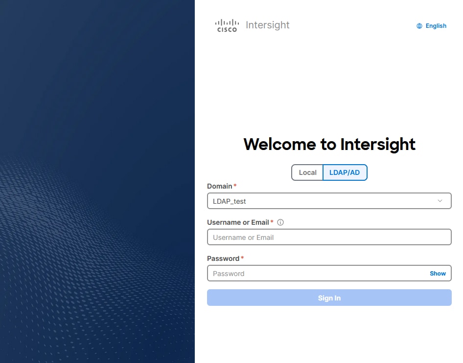 LDAP Configuraton Enabled from Login Screen