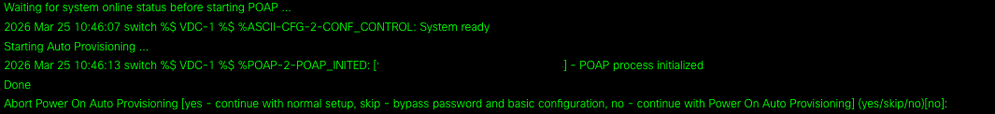 Abort Power On Auto Provisioning Using SFTP Client