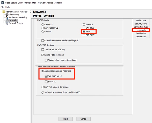 Netowork Profile User Auth