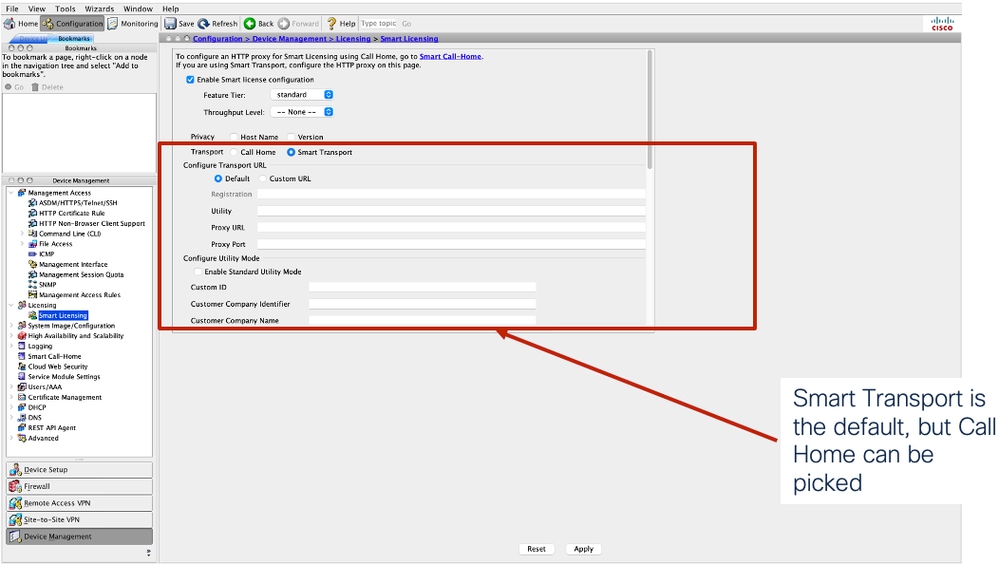 Check Transport Type Through ASDM