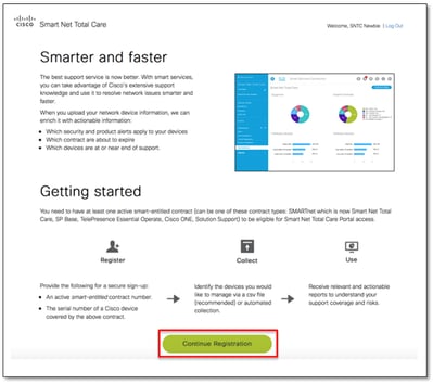 Self service Registration Overview Page