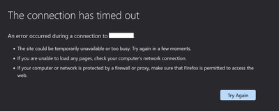 Browser Time-Out Connection Message
