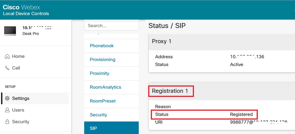 EP SIP Configuration