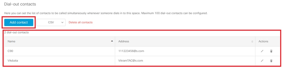 Add Multiple Dial-out Contacts