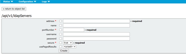 CMS LDAP Integration - Create New LDAP Server Page