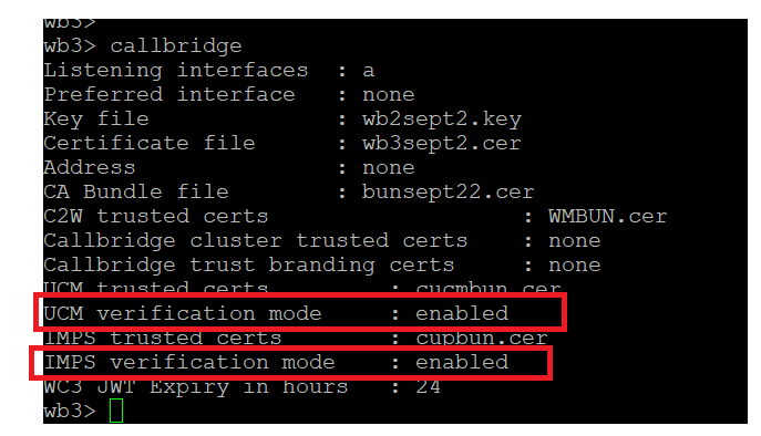 Callbrdge Command Check