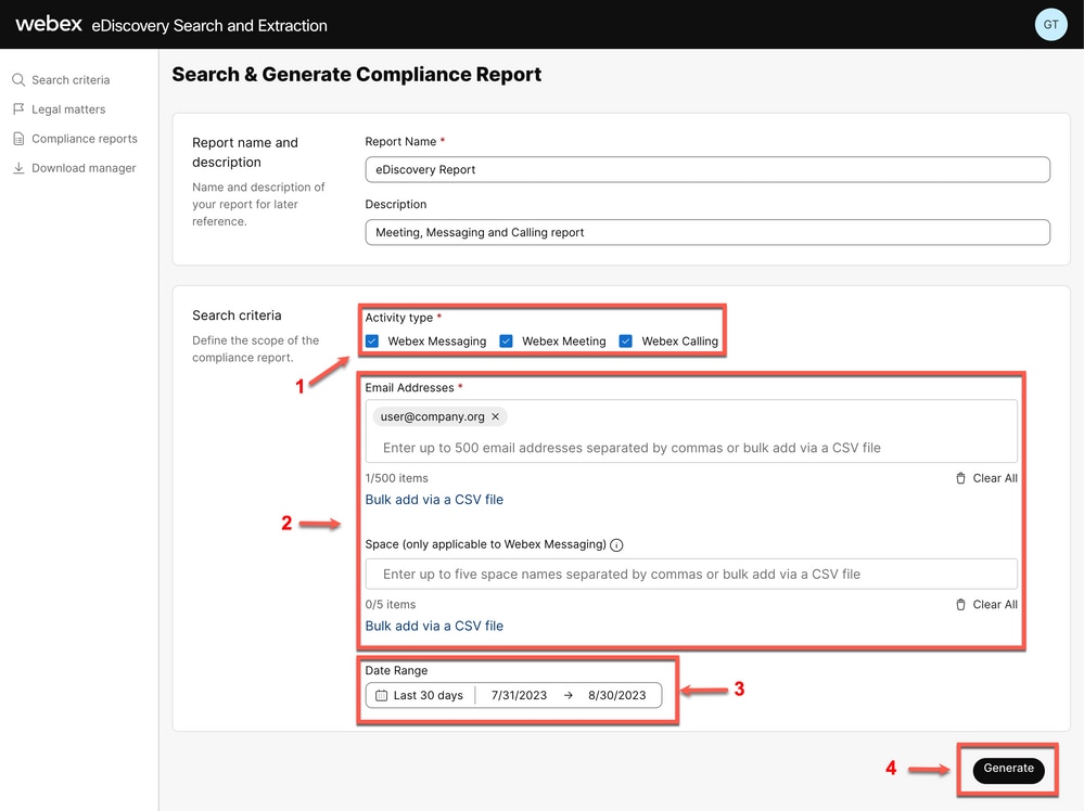 Search & Generate Compliance Report
