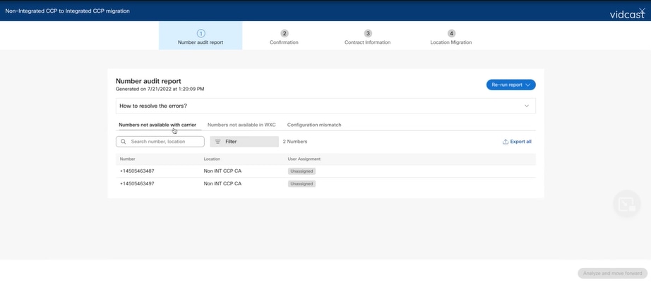 Move Forward Disabled Errors At Numbers Not Available with Carrier