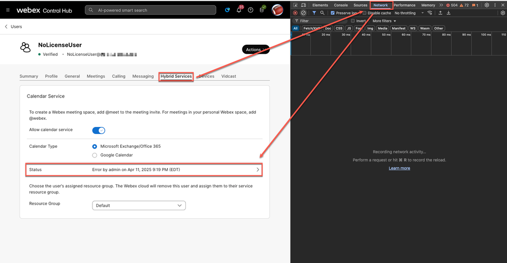 Inspecting Status button