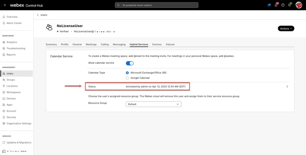 User with license + mailbox