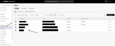 Control Hub (Users)