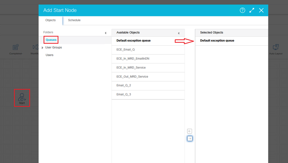 Figure 3: Start Node Configuration