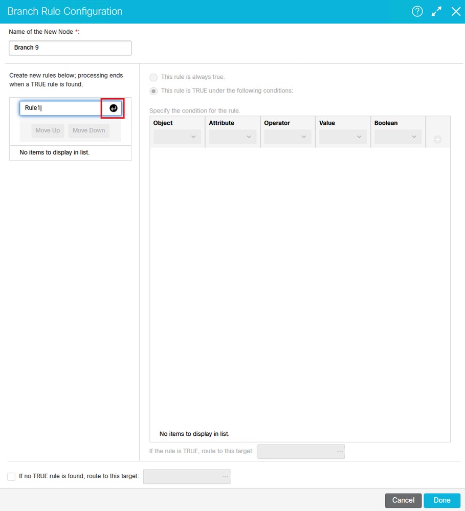 Figure 7: The Branch Rule Configuration Dialog Box