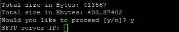 Vragen om identificatie van de SFTP-server