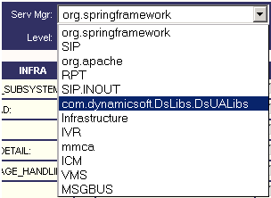 Selecteer com.dynamicsoft.DsLibs.DsUALibs uit de Serv. Menu Mgr