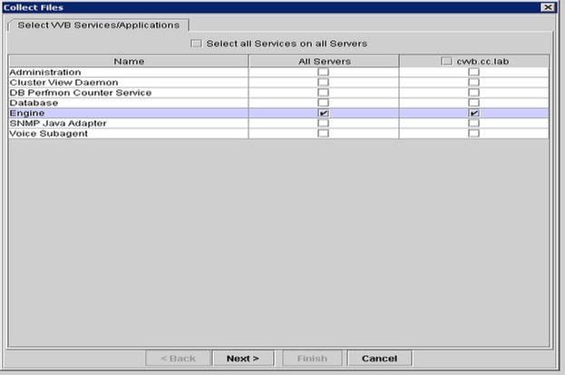 Cisco Real Time Monitor Tool (RTMT) - Dialoogvenster Bestanden verzamelen