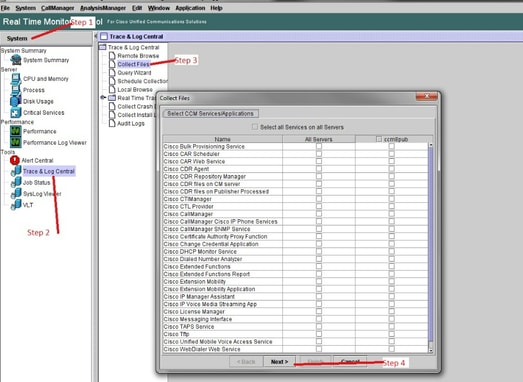 Usar RTMT para Transferir um Arquivo de Captura para um PC Local