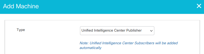 Add Machine Unified Intelligence  Center Publisher