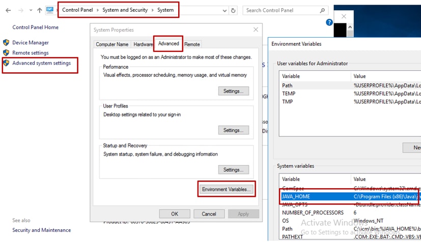 Set System Variables Manually: Advanced System Settings