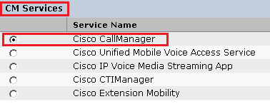 Restarting Cisco CallManager Service