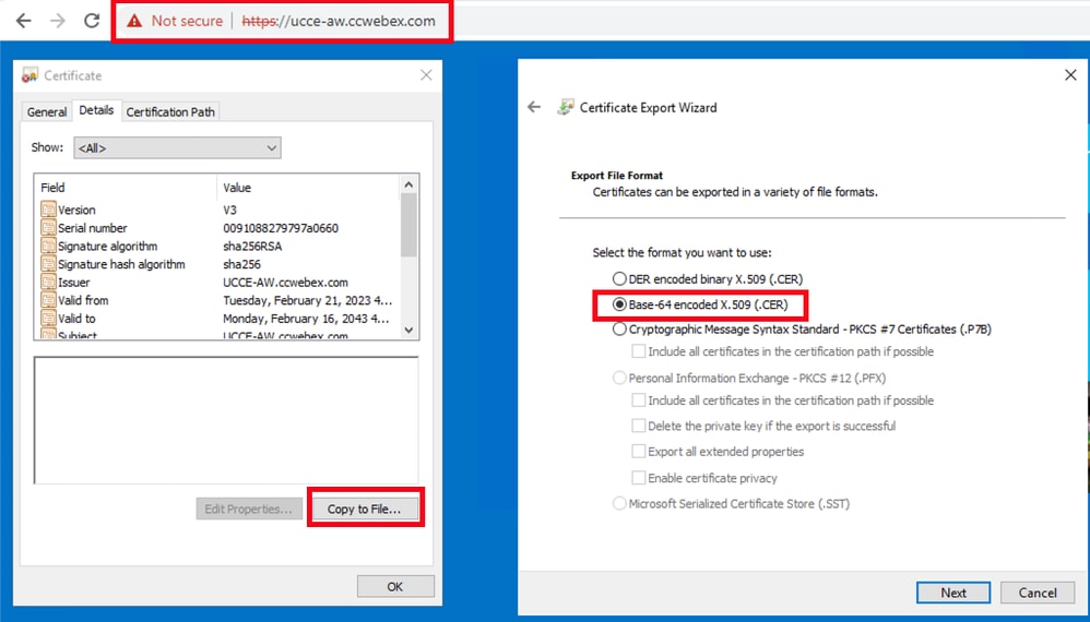 Certificate Format on AW Server