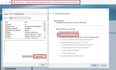 Certificate Format on AW Server, Format DFP