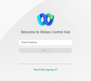 Control hub sign-in