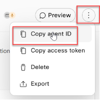 Copy agent id