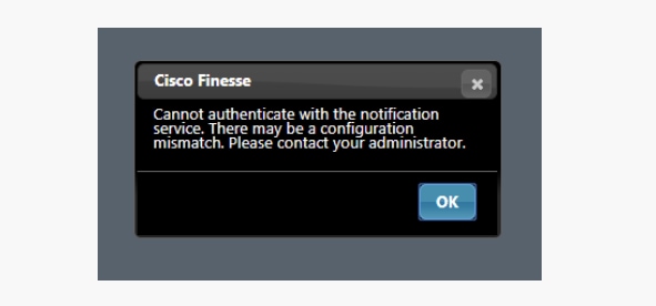 Finesse Fails to Log In Agents with Error Cannot Authenticate with the Notification Service