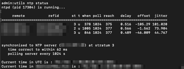 NTP Sync Status