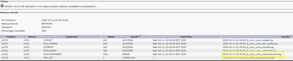 CCXComponent Log