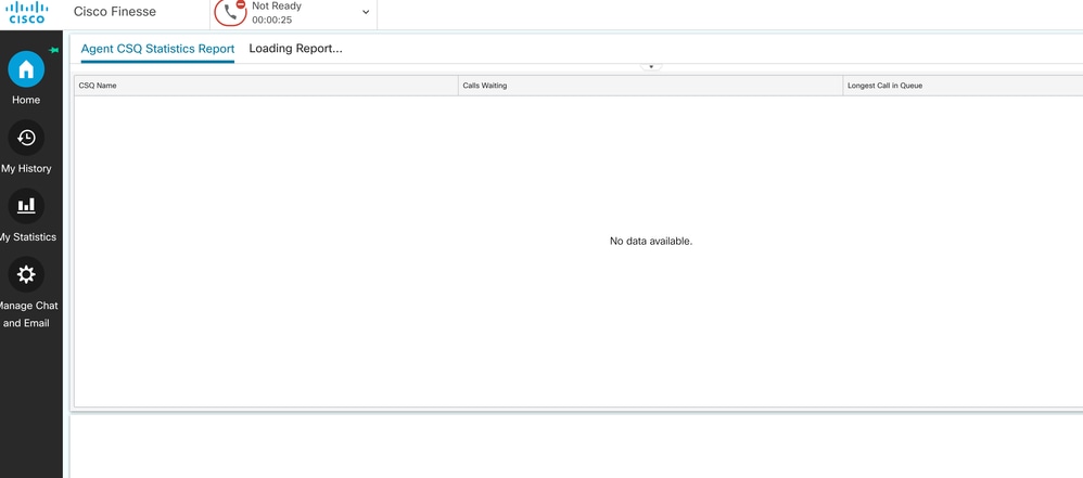 Finesse Webpage for Agent at Login
