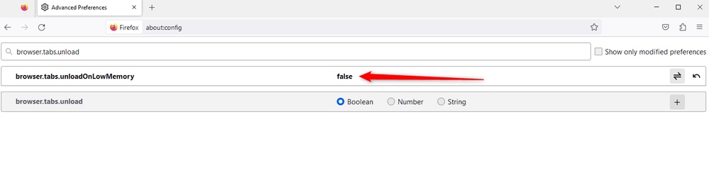 Change Configuration Data to False