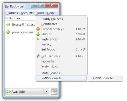 XMPP Console Open