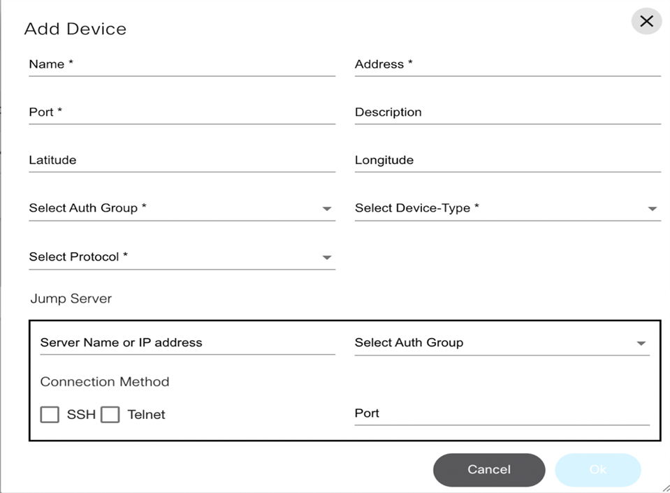 Add Device Window for Direct-to-Device