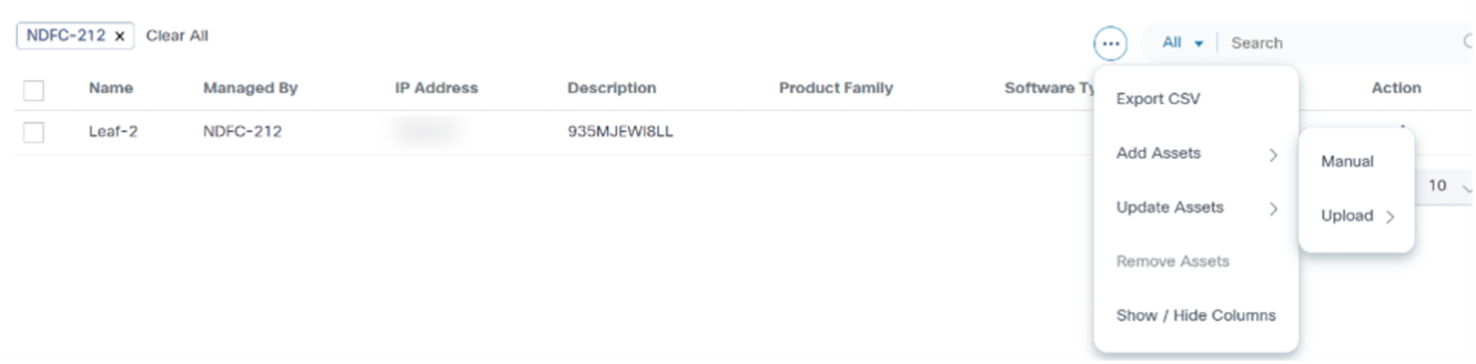 Add Assets Manual Action
